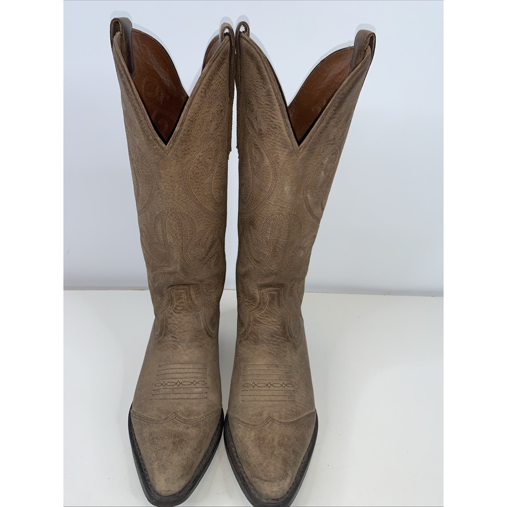 Nine West Evie‎ Brown Leather Suede Western Boots Sz 6 M Cowgirl